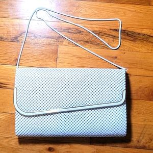 Vintage white chain mail  evening bag